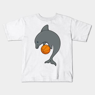 Dolphin as Basketball player with Basketball Kids T-Shirt